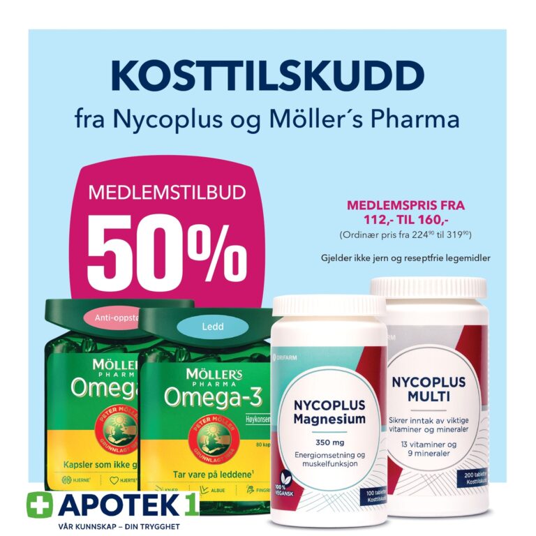 50% Medlemstilbud Apotek 1