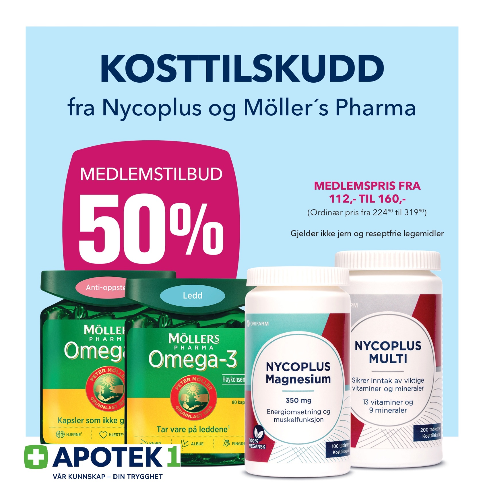 50% Medlemstilbud Apotek 1