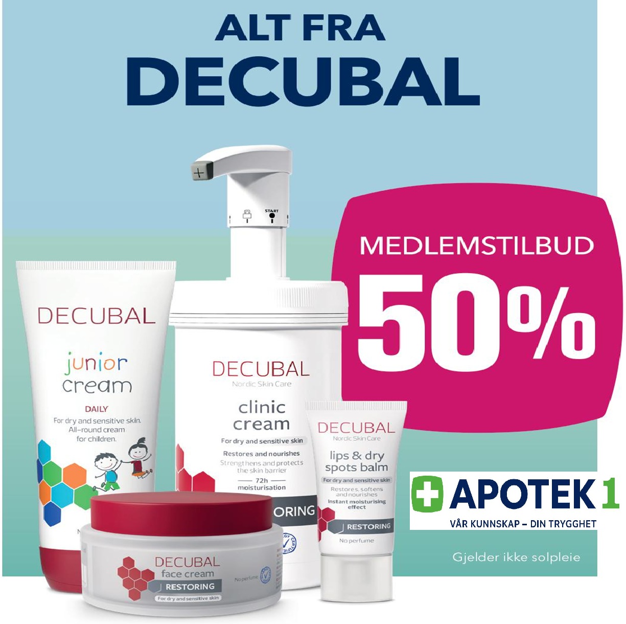 50% Medlemstilbud på alt fra DECUBAL Apotek 1