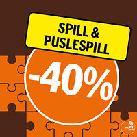 40% på ALLE spill & puslespill ARK Bokhandel