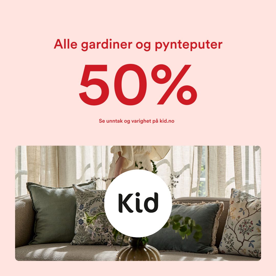 Alle pynteputer og gardiner 50% Kid Interiør AS