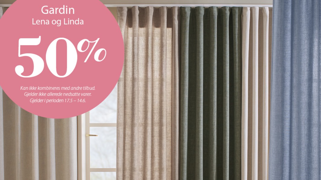 50 % på Lena og Linda gardiner Princess