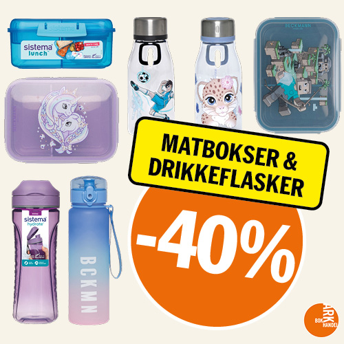 Matbokser og drikkeflasker  ARK Bokhandel