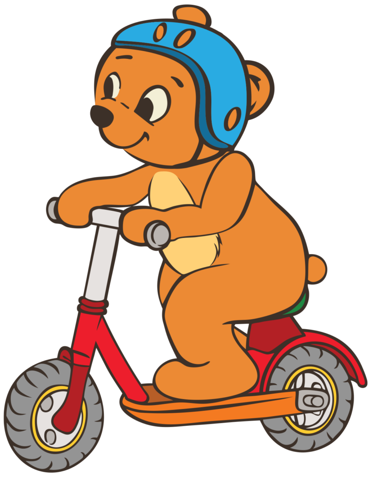 Bamse på sparkesykkel